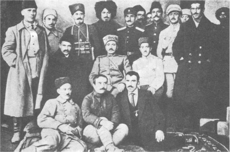 Andranik with the Military Council of Goris, 1918